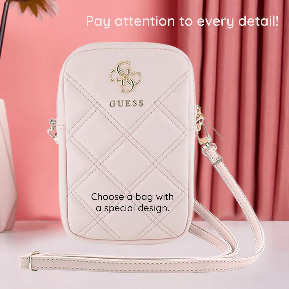 Bolsa Universal para Telefone, Guess, Quilted 4G, Preta