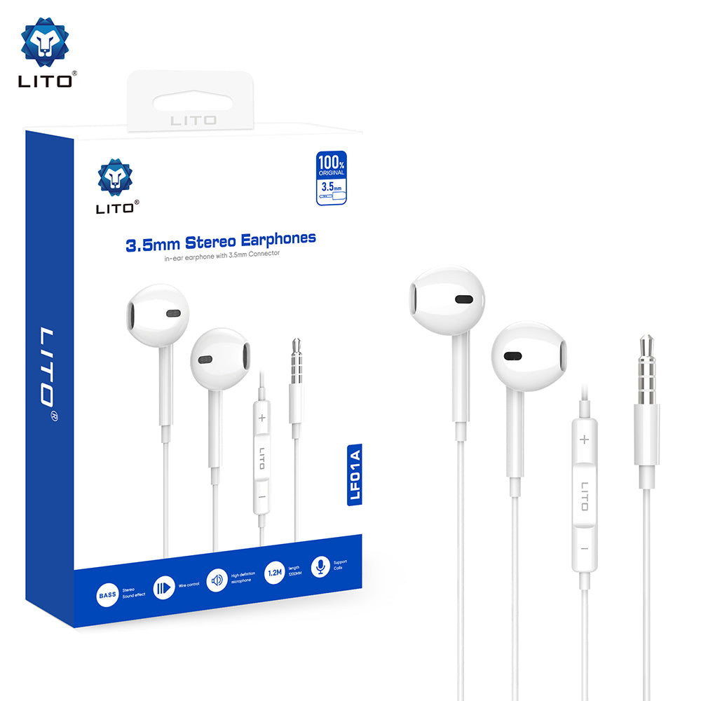 Handsfree 3.5mm Lito LF01A, Branco