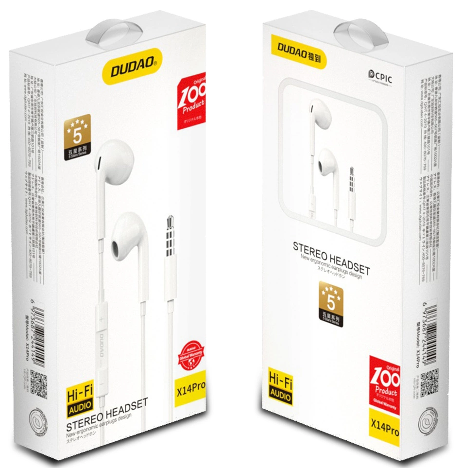 Handsfree 3.5mm Dudao X14Pro, Branco