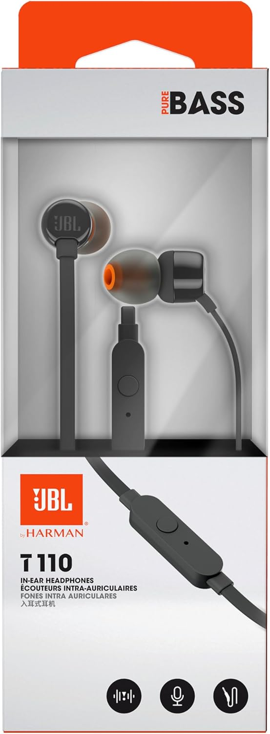 Handsfree 3.5mm JBL T110, Preto JBLT110BLK