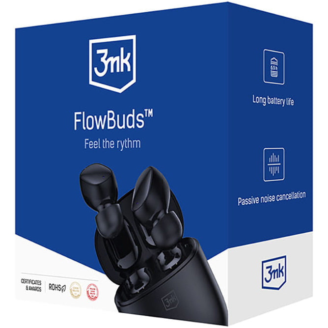 Handsfree Bluetooth 3MK FlowBuds, TWS, Preto