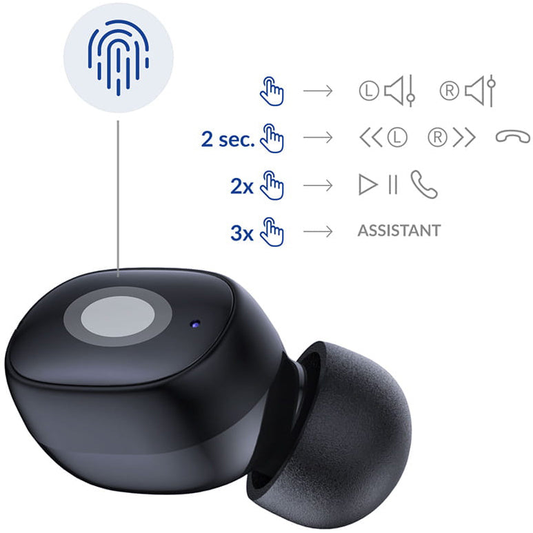 Handsfree Bluetooth 3MK FlowBuds, TWS, Preto