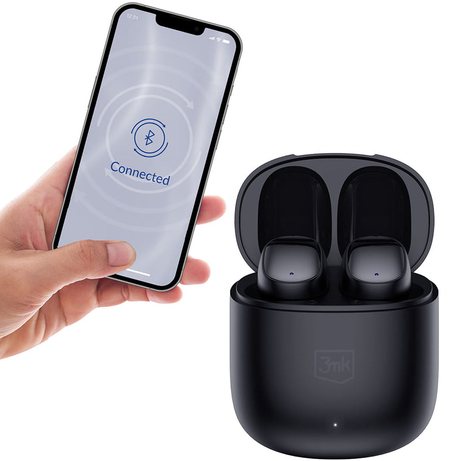 Handsfree Bluetooth 3MK FlowBuds, TWS, Preto