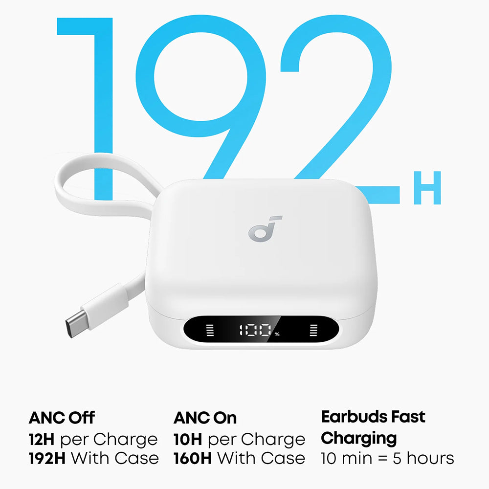 Handsfree Bluetooth Anker P41i, TWS, ANC, Branco A3937G21