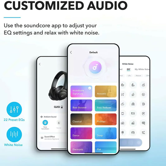 Handsfree Bluetooth Anker SoundCore Life Q20i, MultiPoint, A2DP, ANC, Preto A3004G11
