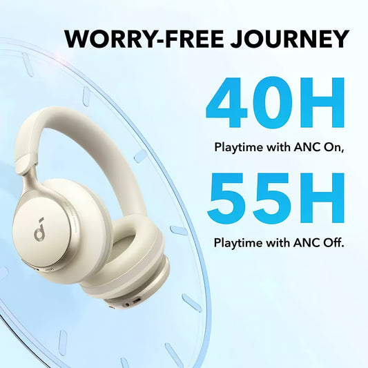 Mãos-livres Bluetooth Anker SoundCore Space On, Multiponto, A2DP, ANC, Branco A3035G21