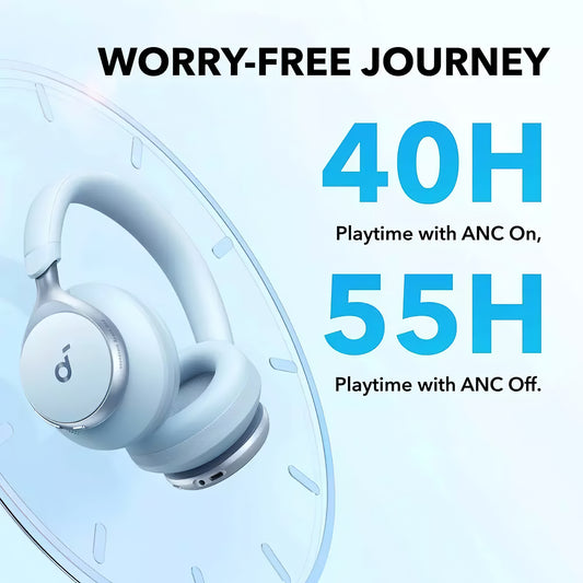 Mãos-livres Bluetooth Anker SoundCore Space On, Multiponto, A2DP, ANC, Azul A3035G31