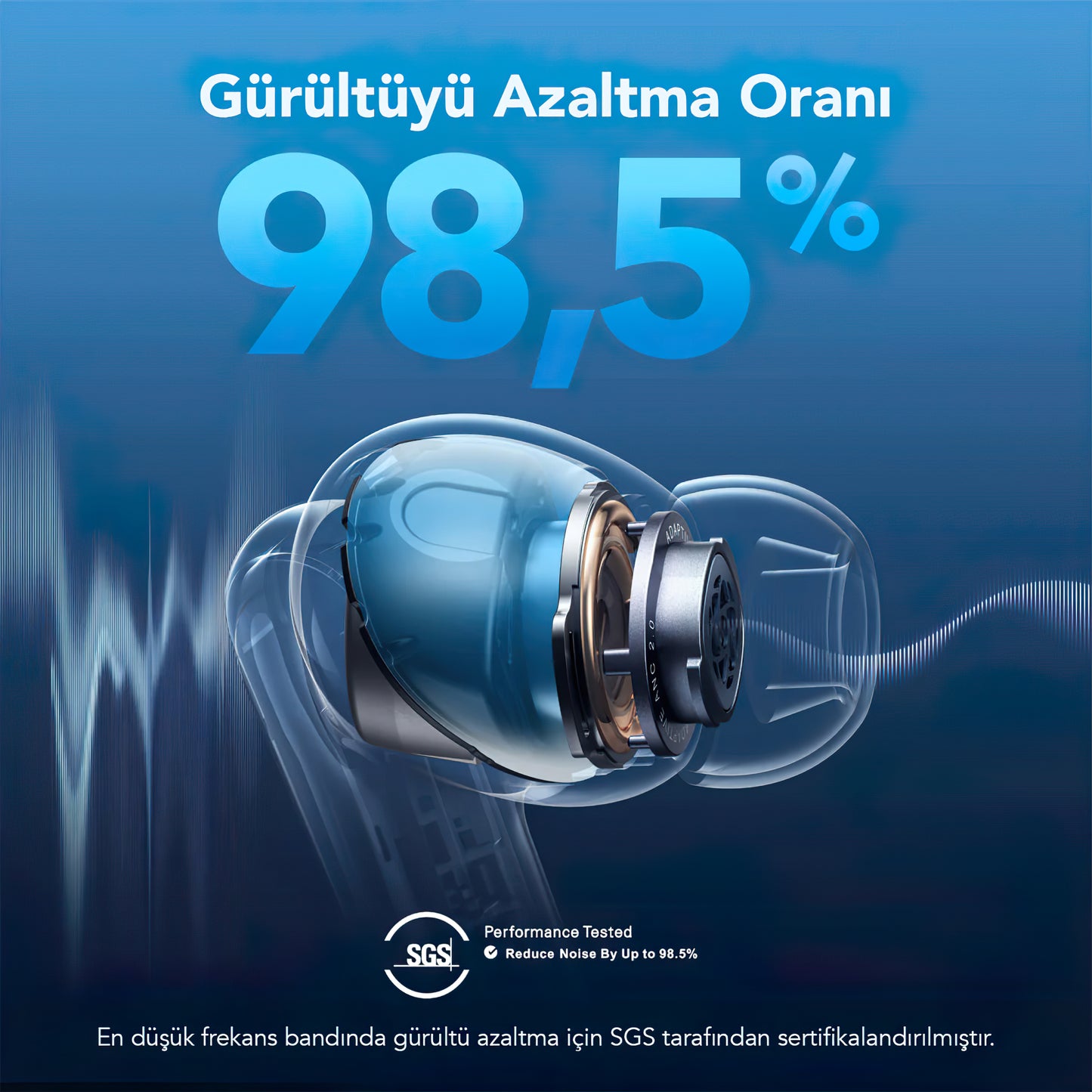 Mãos-livres Bluetooth Anker SoundCore Liberty 4 NC, TWS, ANC, MultiPoint, Azul A3947G31