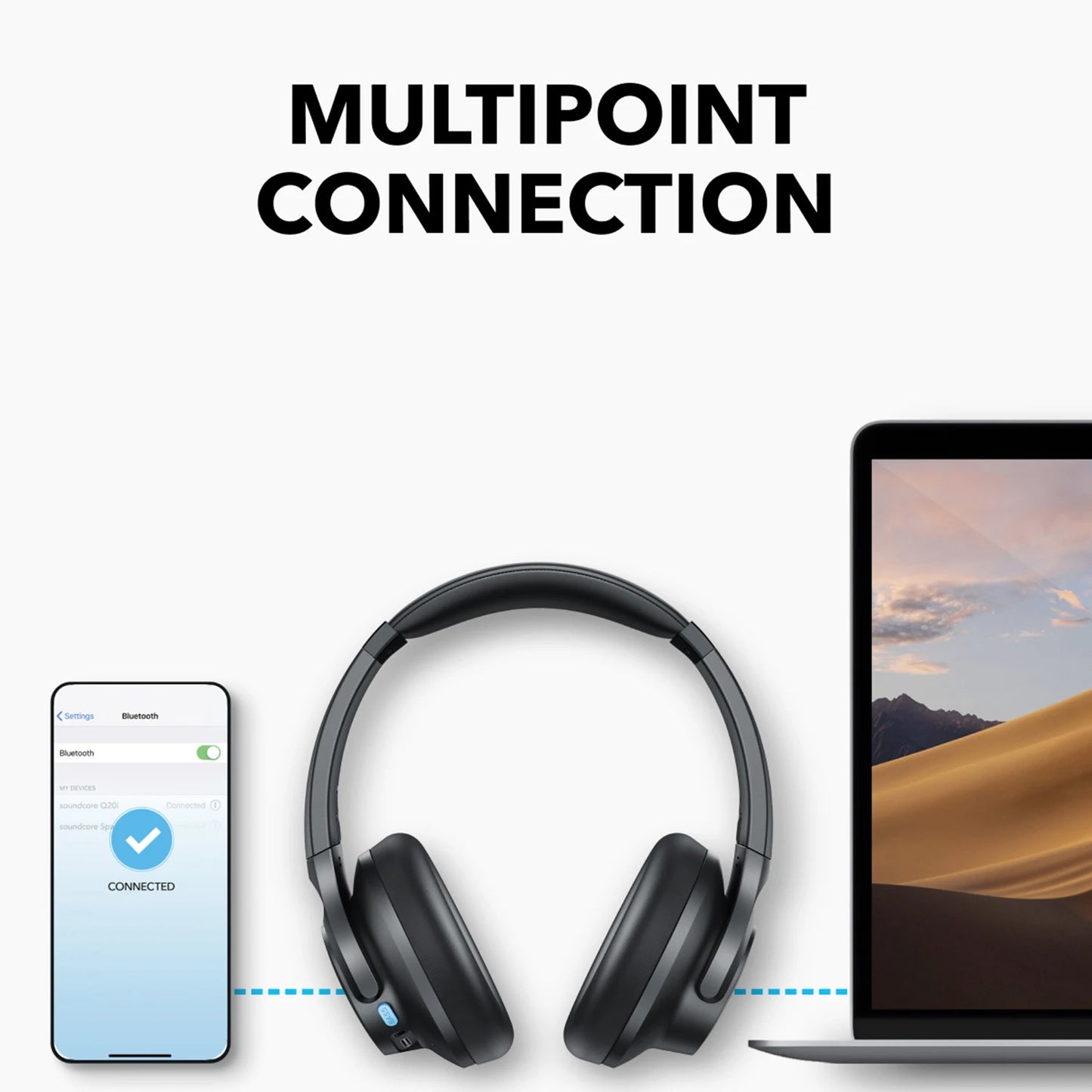 Handsfree Bluetooth Anker Soundcore Q11i, MultiPoint, A2DP, Cinzento A3005GA1