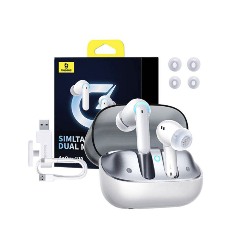 Handsfree Bluetooth Baseus AeQur G10, TWS, Branco A00055400221-00
