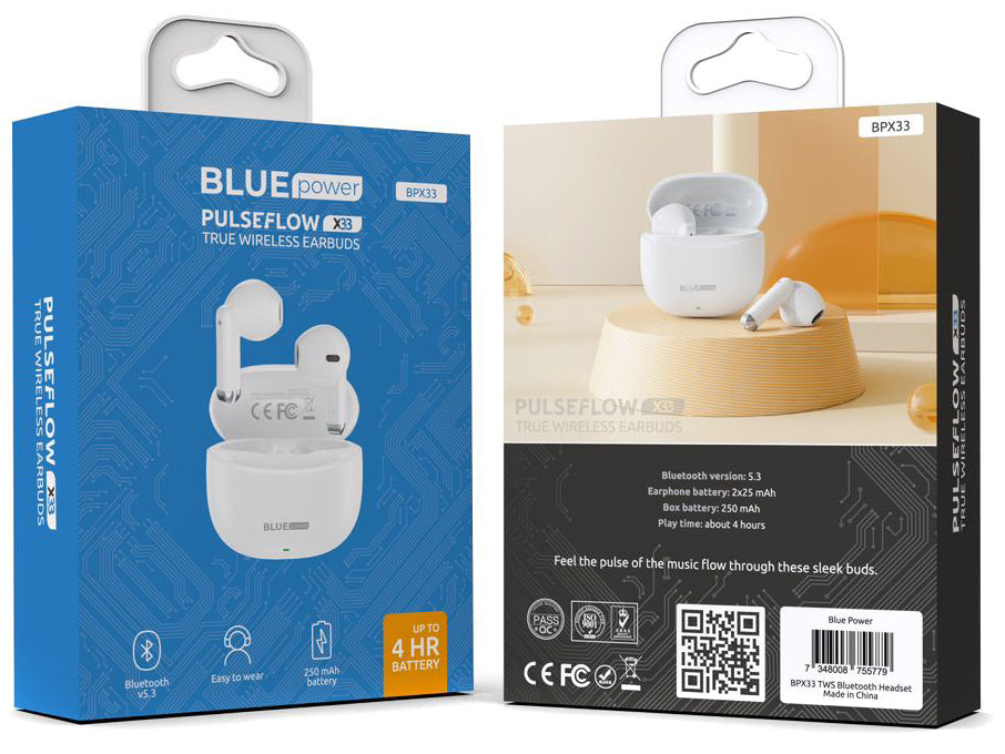Handsfree Bluetooth Blue Power BPX33, TWS, Branco