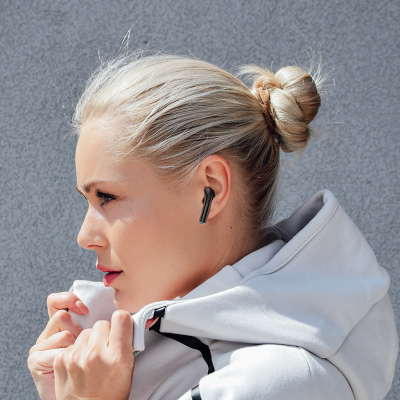 Auricular Bluetooth mãos-livres BW29, TWS, preto