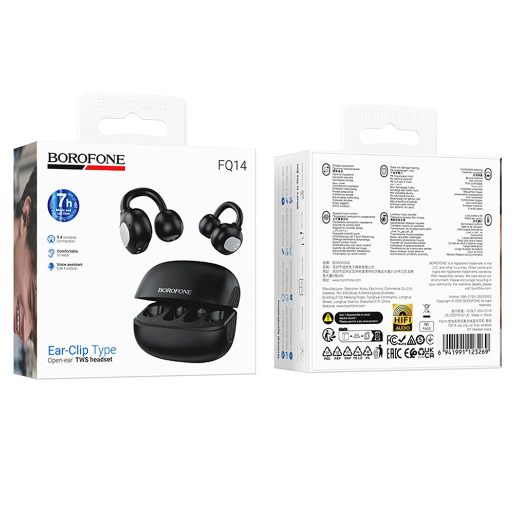 Handsfree Bluetooth Borofone FQ14 Joy, TWS, Preto