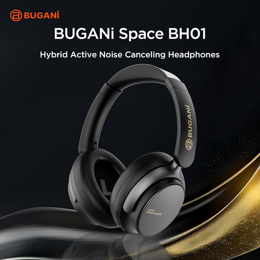 Handsfree Bluetooth Bugani Space BH01, MultiPoint, A2DP, ANC, Preto