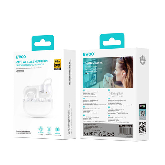 Auricular Bluetooth BWOO BW39, TWS, Branco