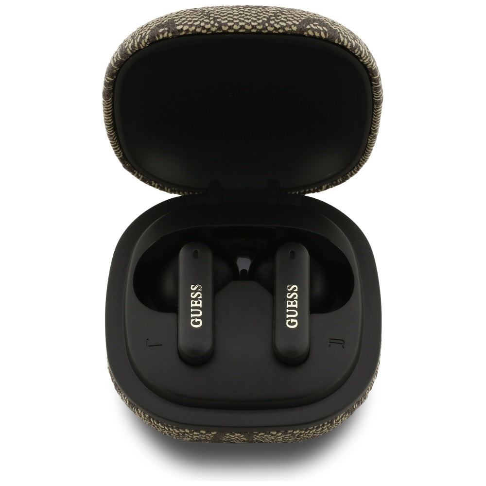 Handsfree Bluetooth Guess 4G Classic Metal Logo, TWS, Castanho