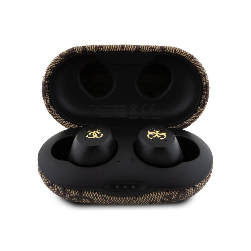 Handsfree Bluetooth Guess 4G Metal, TWS, Castanho