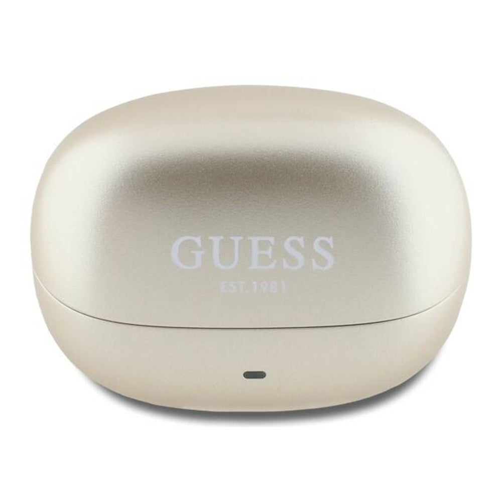 Handsfree Bluetooth Guess Capsule com Logo Impresso, TWS, ANC, Dourado