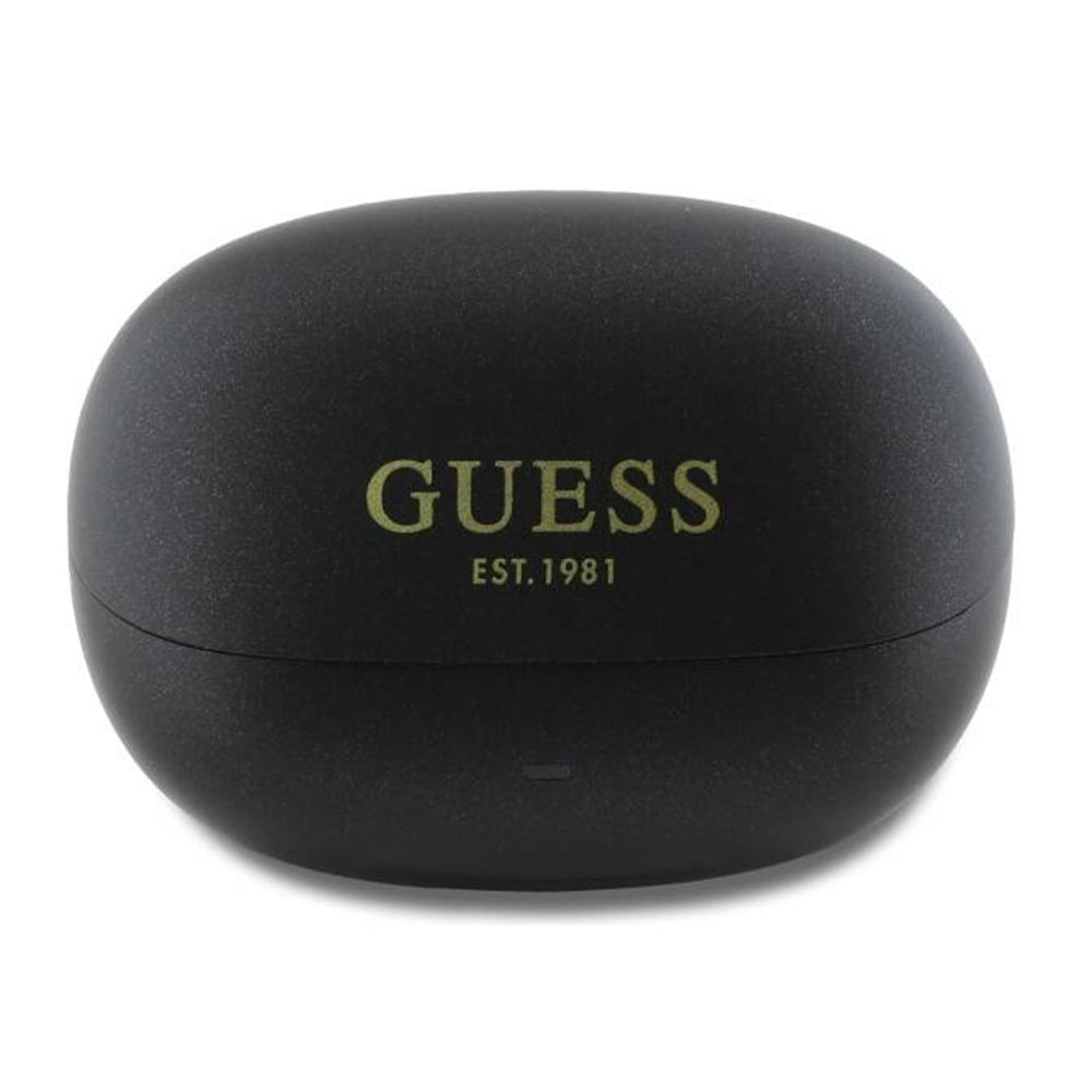 Handsfree Bluetooth Guess Capsule com Logo Impresso, TWS, ANC, Preto