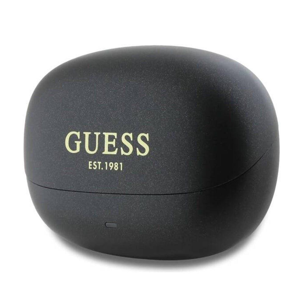 Handsfree Bluetooth Guess Capsule com Logo Impresso, TWS, ANC, Preto