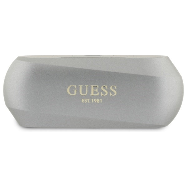 Handsfree Bluetooth Guess Alongado com Logo Metálico Impresso, TWS, Cinzento