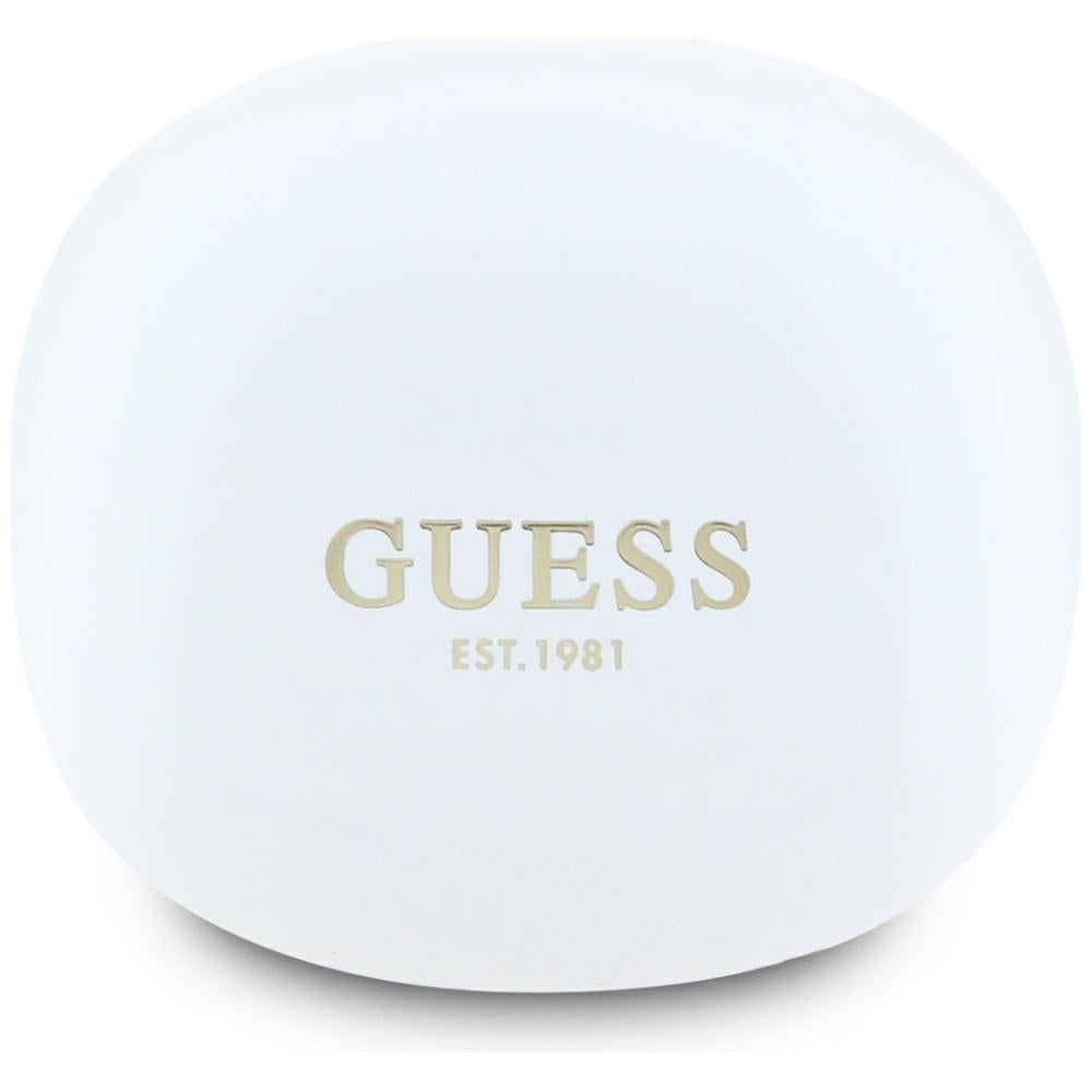 Handsfree Bluetooth Guess Flat Classic Logo Electroplated, TWS, Branco