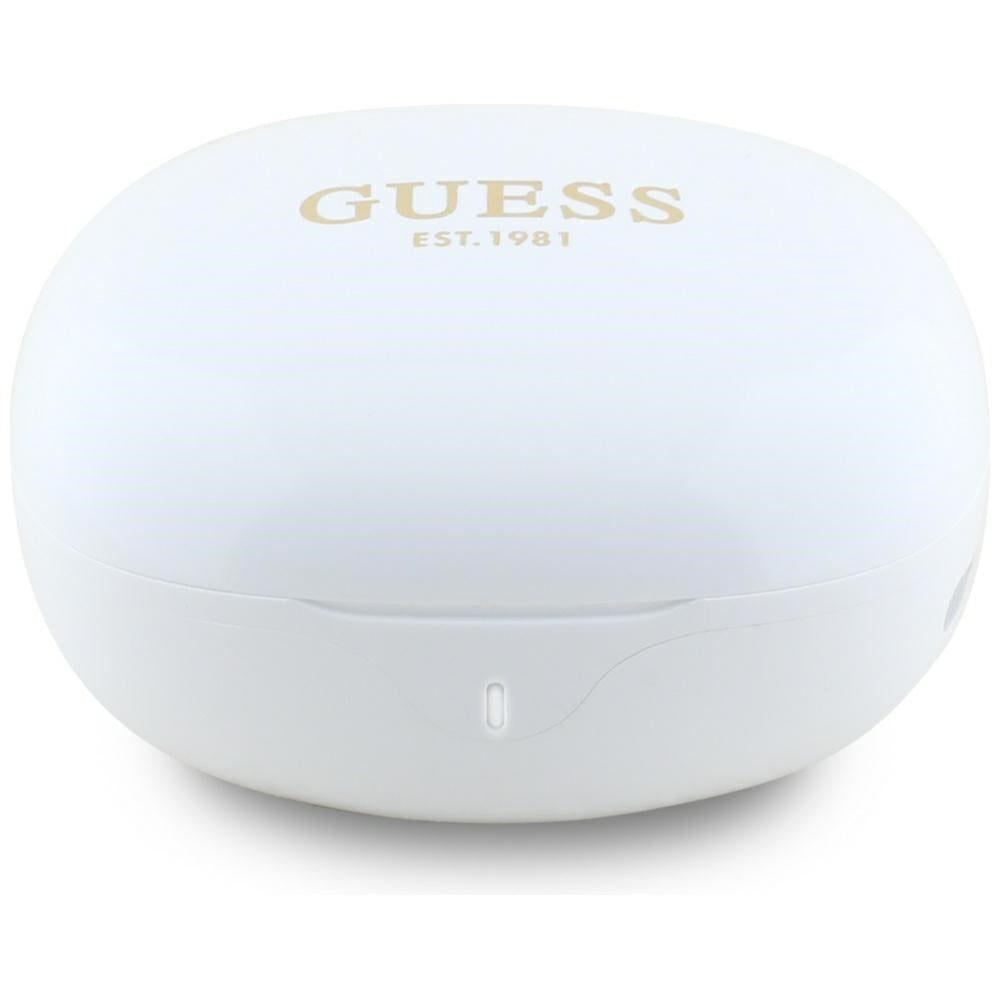 Handsfree Bluetooth Guess Flat Classic Logo Electroplated, TWS, Branco