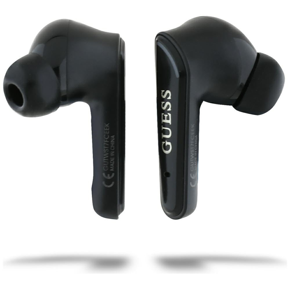 Handsfree Bluetooth Guess Flat Classic Logo Electroplated, TWS, Preto