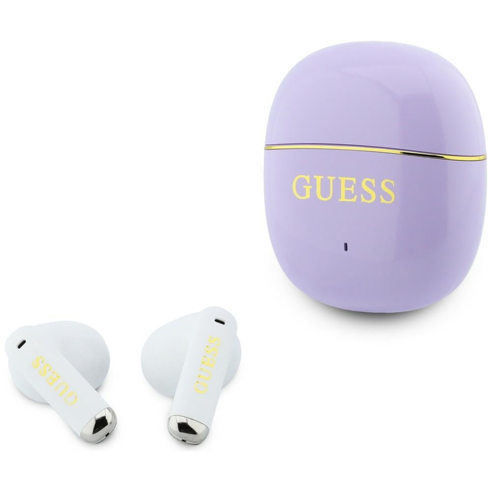 Handsfree Bluetooth Guess Glossy Gold Line Classic, TWS, Roxo