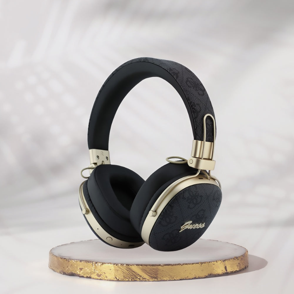 Auricular Bluetooth Handsfree Guess Metal 4G Script Logo, A2DP, Preto