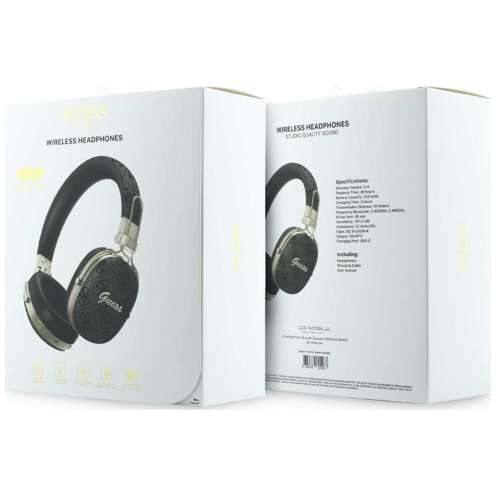 Auricular Bluetooth Handsfree Guess Metal 4G Script Logo, A2DP, Preto