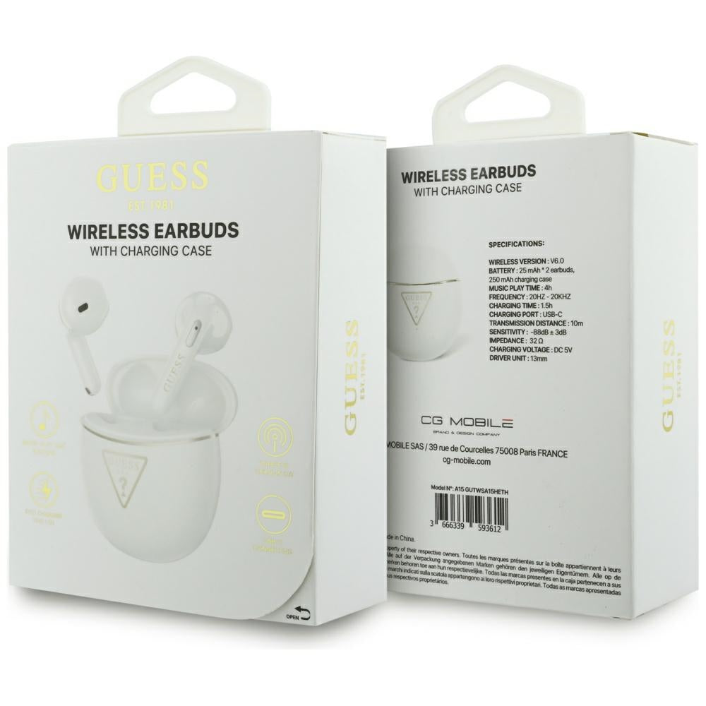 Handsfree Bluetooth Guess Script Print, TWS, Branco