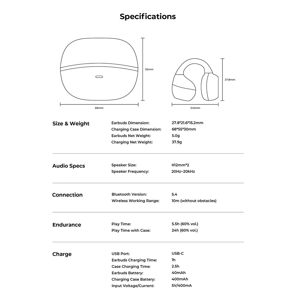 Handsfree Bluetooth HAVIT OWS916, TWS, Cinzento