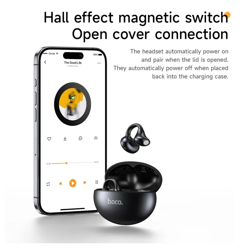 Handsfree Bluetooth HOCO EA8, TWS, Preto