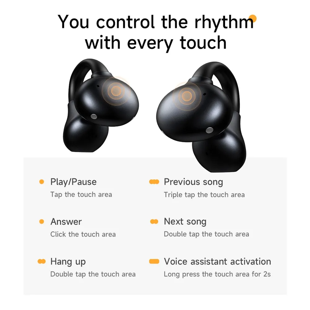 Handsfree Bluetooth HOCO EA8, TWS, Preto