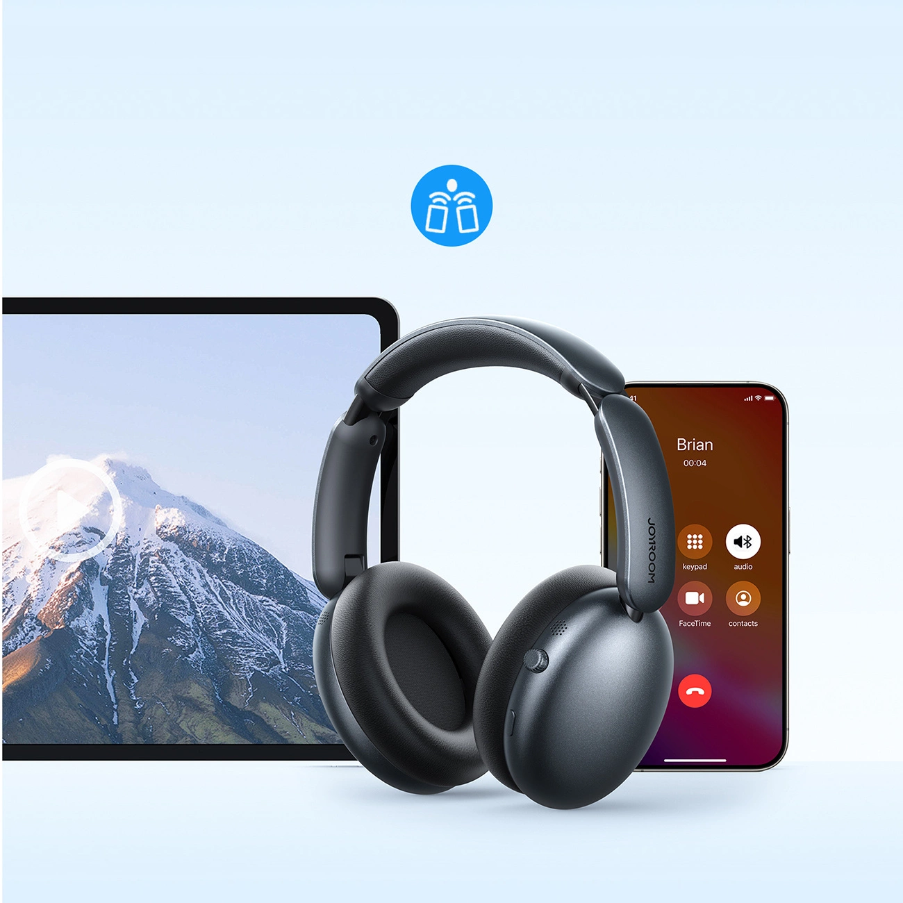 Handsfree Bluetooth Joyroom JR-JH1, A2DP, ANC, Preto