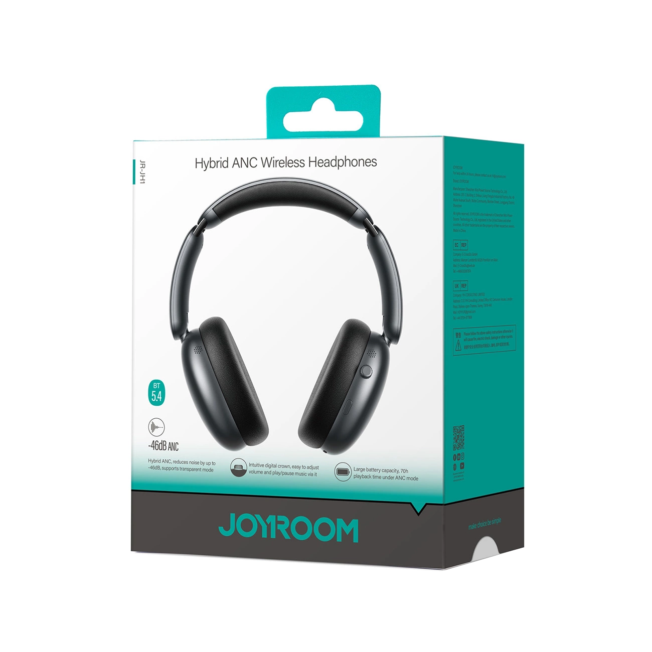 Handsfree Bluetooth Joyroom JR-JH1, A2DP, ANC, Preto
