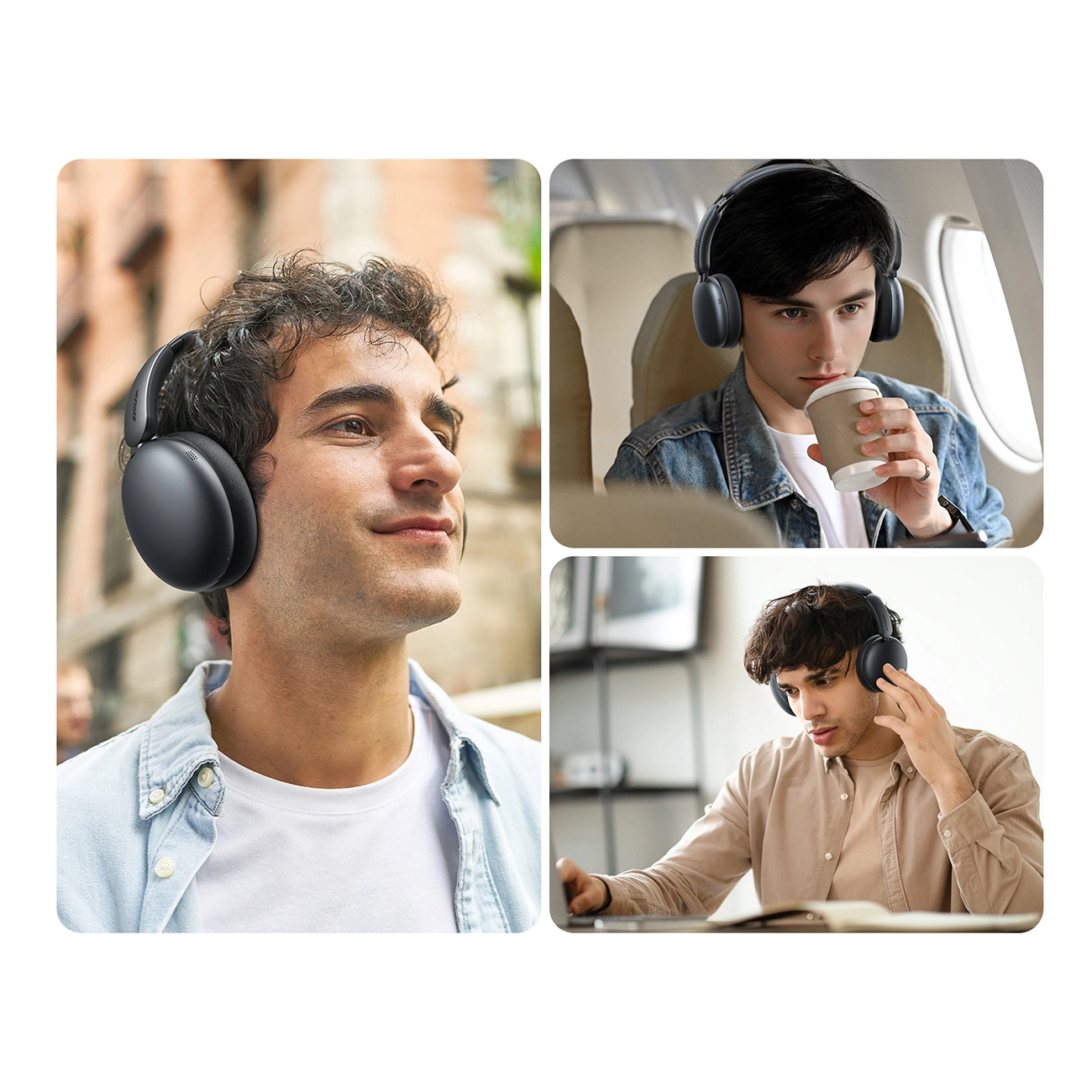 Handsfree Bluetooth Joyroom JR-JH1, A2DP, ANC, Preto