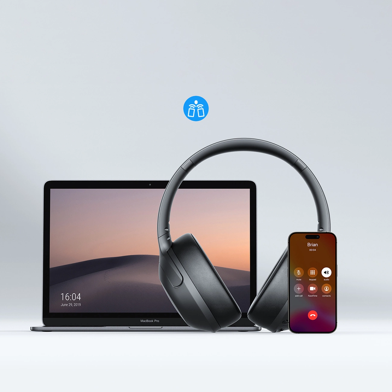 Handsfree Bluetooth Joyroom JR-JH2, A2DP, ANC, Preto