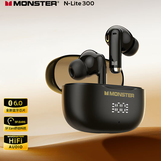 Handsfree Bluetooth Monster N-Lite 300, TWS, Preto
