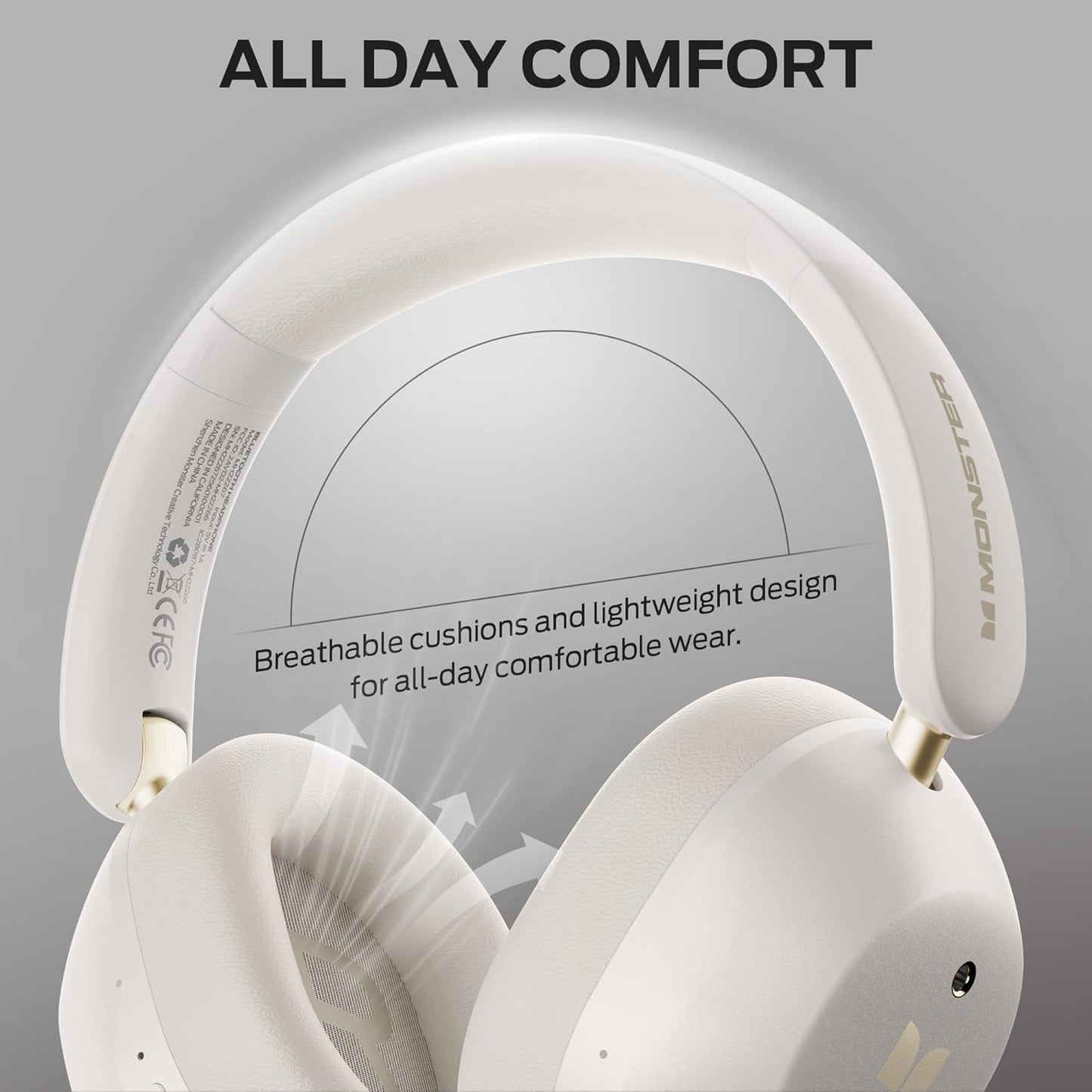 Handsfree Bluetooth Monster Persona 6th, MultiPoint, A2DP, ANC, Branco