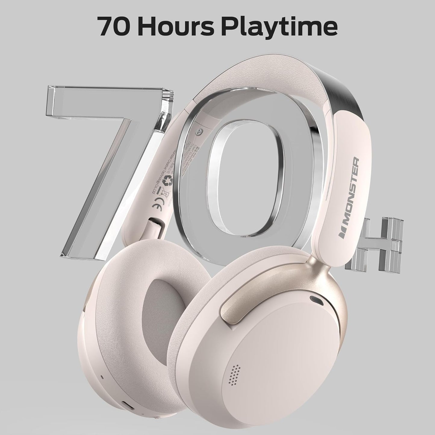 Handsfree Bluetooth Monster Persona 3rd, MultiPoint, A2DP, ANC, Branco