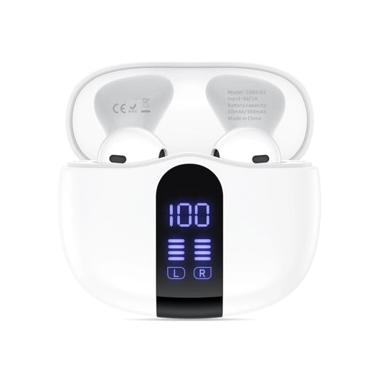Auricular Bluetooth Tech-Protect Ultraboost Core G2, TWS, Branco