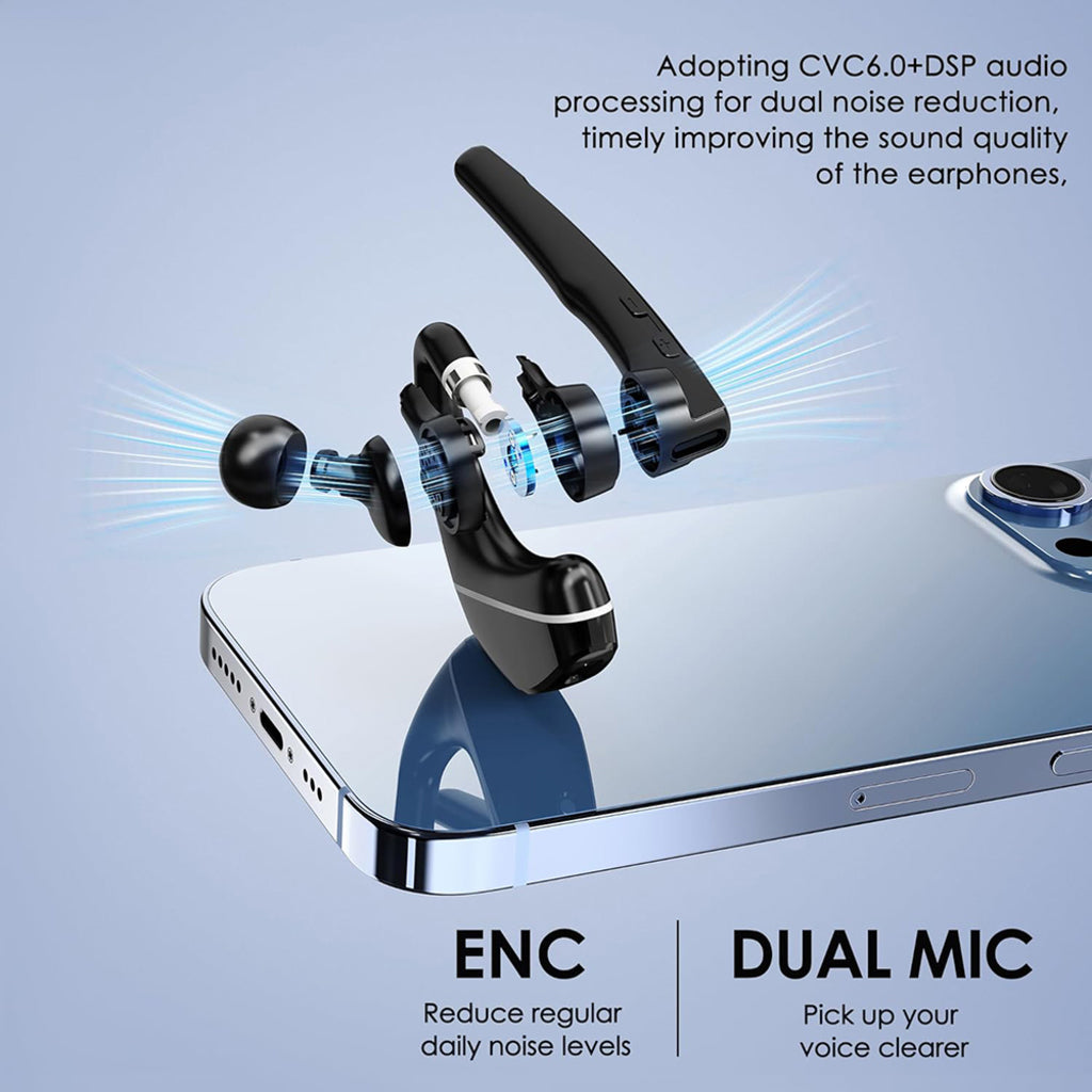 Auricular Call Center Bluetooth Techsuit Hearyo A6L, Preto