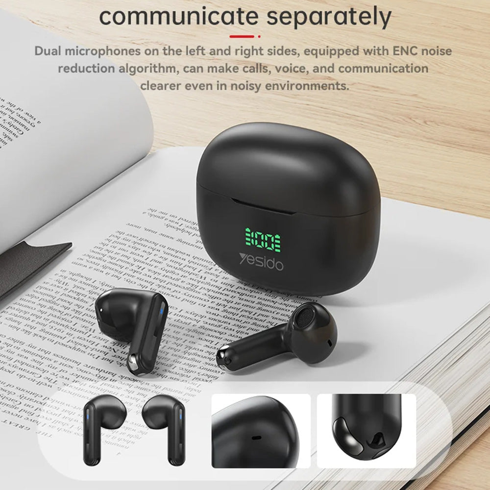 Handsfree Bluetooth Yesido TWS19, TWS, Preto