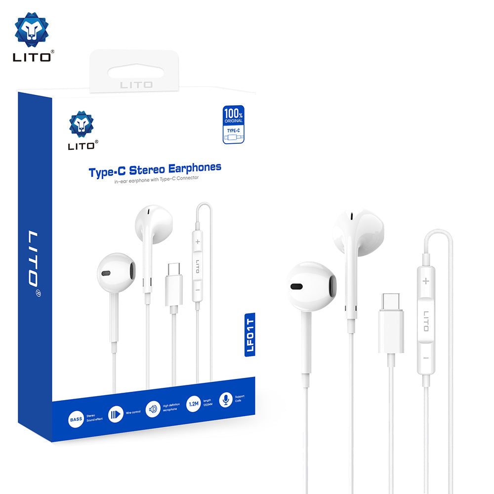 Handsfree USB-C Lito LF01T, Branco
