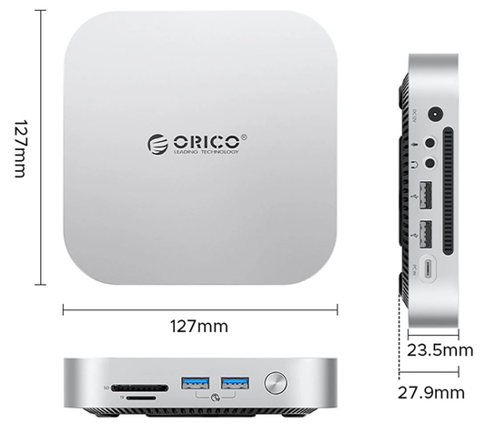 Hub Multifuncional Orico MiniLink M49P para Apple Mac Mini M4, 9em1, Prateado
