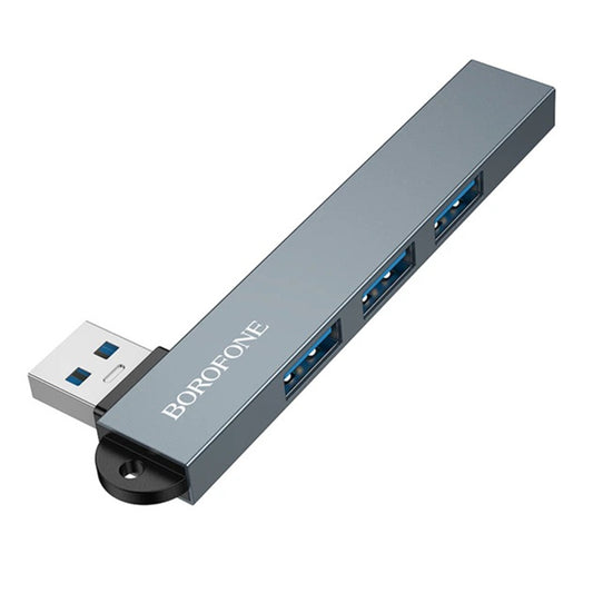 Hub USB Borofone FH1, 4 em 1, Cinzento