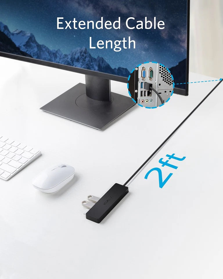 Hub USB Anker, 4 x USB-A 3.0, Preto A7516016