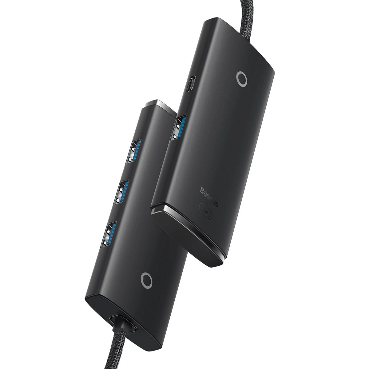Hub USB Baseus Lite, 4 x USB-A 3.0 - 1 x USB-C, 2m, Preto WKQX030201